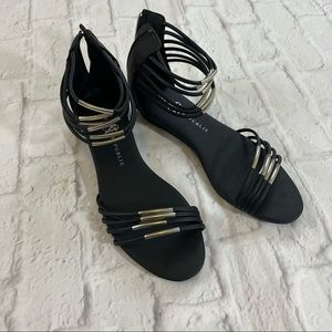 Rock & Republic Black Gladiator Flat Sandal 9